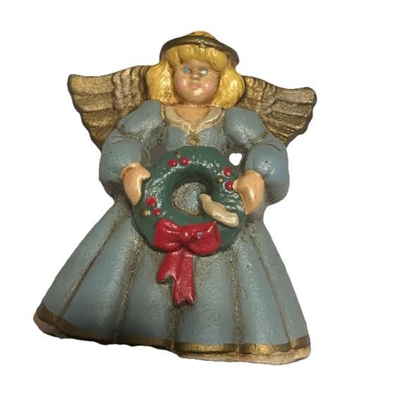 VTG Midwest Of Cannon Falls Cast Iron Stocking Holder Holiday Angel - Picture 9 of 11